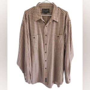 Abercrombie & Fitch Men’s Flannel Shirt Size XL Yellow Blue Red Plaid Vintage